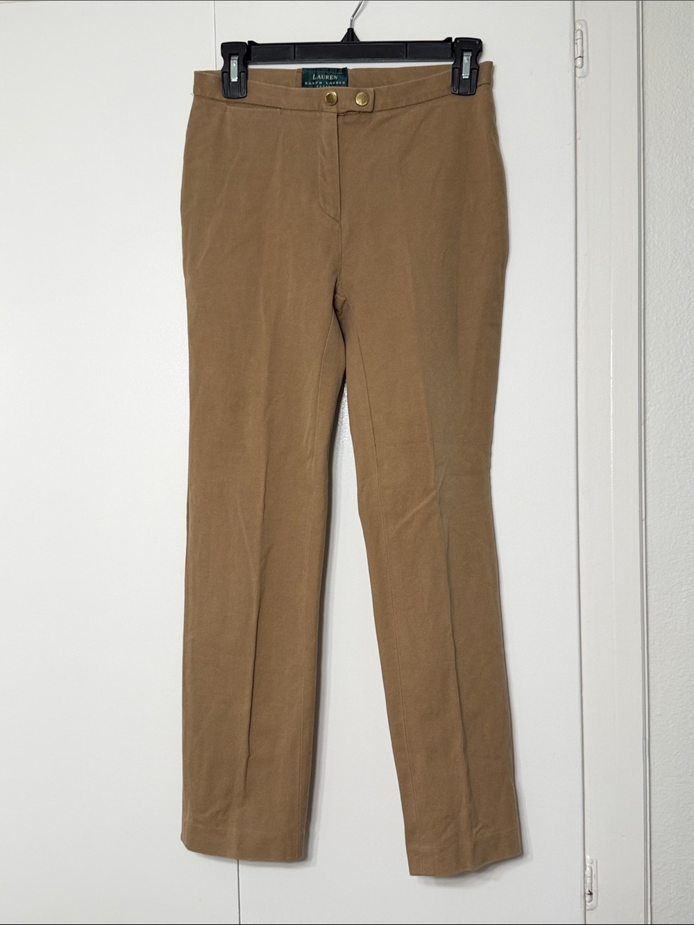 Lauren Ralph Lauren Women's Khaki Straight-Leg Trousers